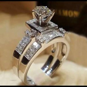 White Sapphire Sterling Silver Ring